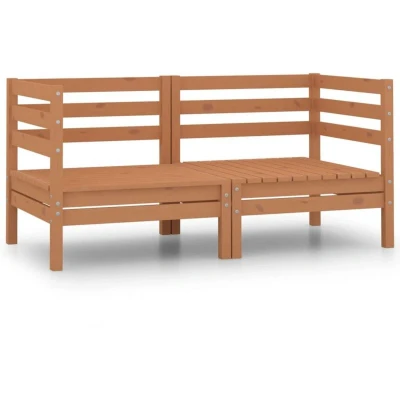 Image of vidaXL Garden 2 Seater Sofa Honey Brown Solid Pinewood