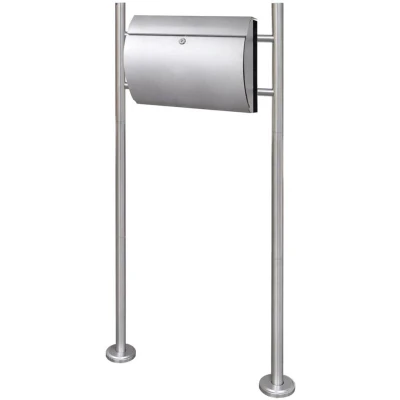Image of vidaXL Mailbox on Stand Stainless Steel