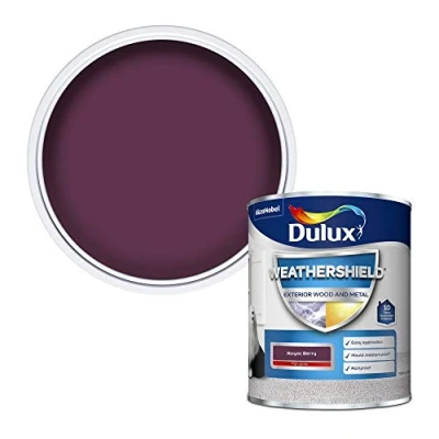 Image of Dulux Weather Shield Exterior High Gloss Paint, 750 ml Royal Berry