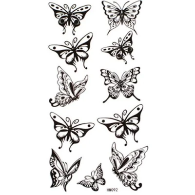 Image of Watertight and sweat fake tattoos sexy black butterfly