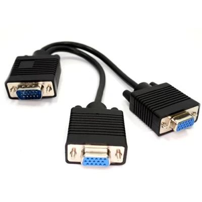 Image of kenable SVGA Monitor Splitter 2 way 1 x 15pin Plug to Sockets Black