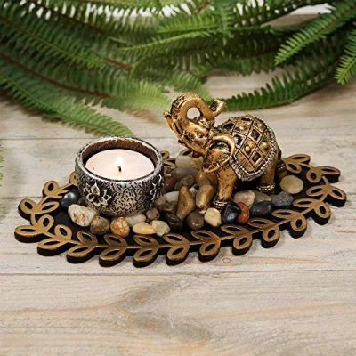 Image of Juliana BRONZE EFFECT ELEPHANT FIGURINE TEALIGHT HOLDER 9CM