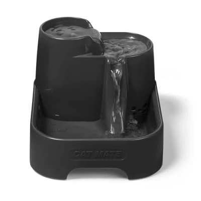 Image of Cat Mate Pet Water Fountain for Cats and Small Dogs, 2 Litre Drinking Grey