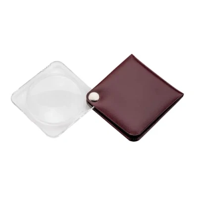 Image of Eschenbach Optik Classic Folding Magnifying Glass 3.5 x Lens Diameter 60 mm Leather Case Square Carmine Red