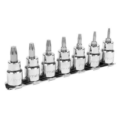 Image of Sealey Premier TRX Star* Socket Bit Set Lock On™ 7pc 3/8&quot;Sq Drive