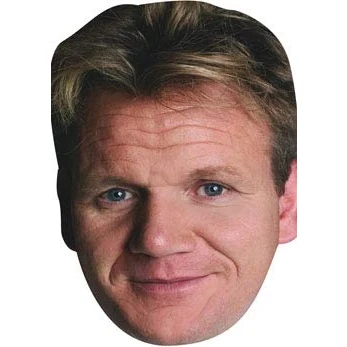 Image of FoxyPrinting Gordon Ramsey Celebrity Cardboard Party Face Mask Fancy Dress