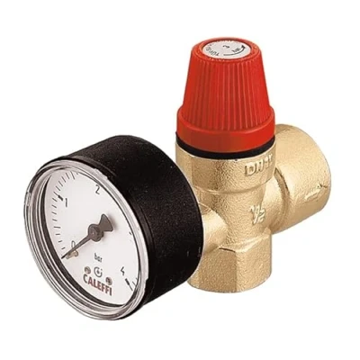 Image of Caleffi 313 Safety Valve with Pressure Gauge Female 1/2&quot; 3bar