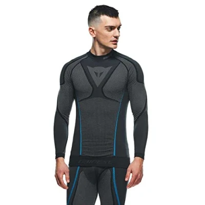 Image of Dainese Men&#039;s Dry LS Base Layer Top, Black/Blue, XL/X