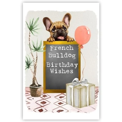 Image of French Bulldog Birthday Greetings Card.