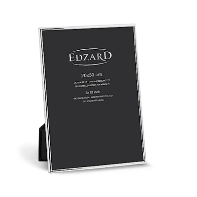 Image of Edzard Photo Frame Genoa, 8x12 inch (20x30 cm), Silver Plated Picture Frame, Tarnish Protected