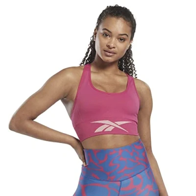 Image of Reebok Women&#039;s Workout Ready Seamless Sports Bra, Semi Proud Pink, M UK