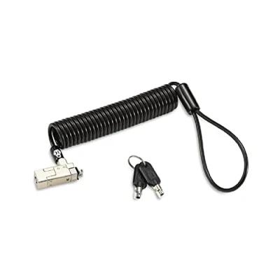 Image of Kensington Slim NanoSaver 2.0 Portable Keyed Laptop Lock, Self Coiling Lockable Device Security Tether for Computers, Lie Flat Thin Profile, Universal Fit, 1.8m Strong Carbon Steel Cable (K65025WW)