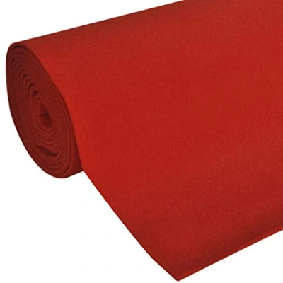 Image of vidaXL Red Carpet Extra Heavy 400 g/m2 Polyester Fabric, 20 m Long &amp; 1 Wide, Perfect for Indoor Outdoor Events, Easy To Clean Store