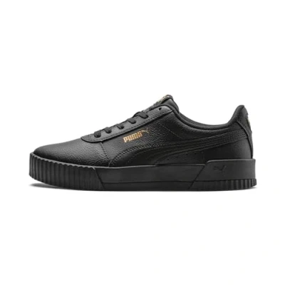 Image of Puma Women Carina L Sneakers, Black Team Gold, 4 UK