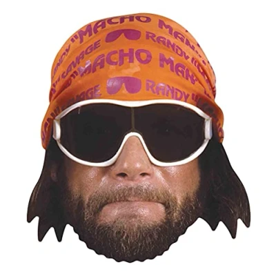 Image of STAR CUTOUTS SM401 Macho Man Randy Savage Party Decorations Single Face Mask Amazing Talking Point &amp; Gift for WWE Fans, Multicolour,?10 x 3 2 cm