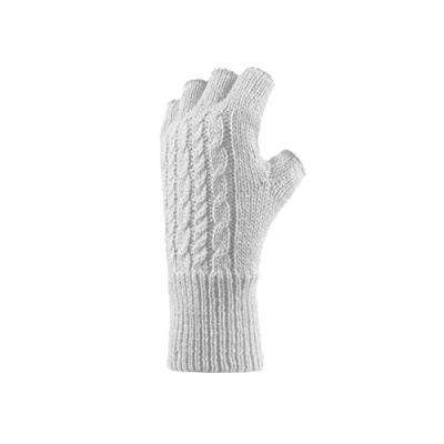 Image of HEAT HOLDERS Ladies Heatweaver Thermal Winter Warm Fingerless Gloves One Size (Light Grey)
