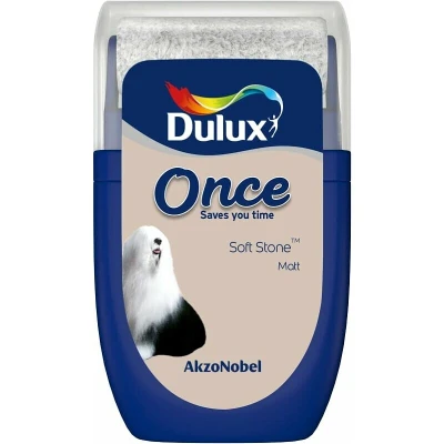 Image of Dulux Once Tester Paint Soft Stone 30ML