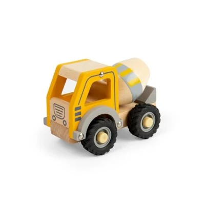 Image of Bigjigs Toys Mini Cement Mixer Truck Wooden Construction Trucks, Toddler Play Vehicle, Kids Sandpit Playsets, Gifts For Toddlers, Sustainably Made, Age 12+ Months