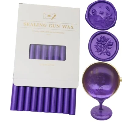 Image of Wax Seal Sticks, Atobpp 10pcs Sealing Sticks Glue Gun for Stamp, Letter 0.43&#039;&#039; (Purple)