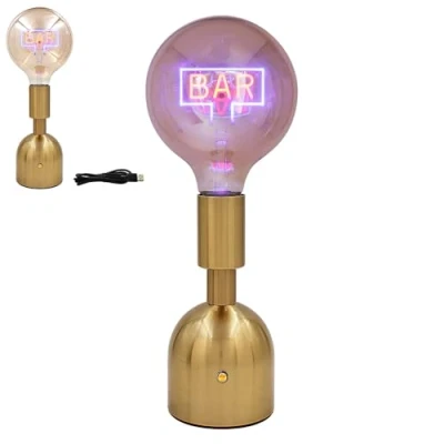Image of The Leonardo Collection LED Text Lamp BAR Battery Rechargable via USB