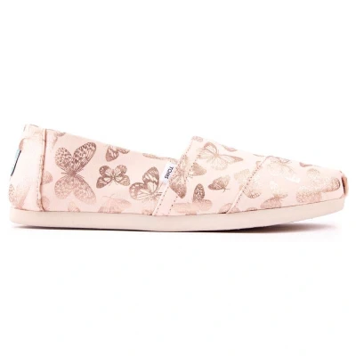 Image of TOMS Women&#039;s Alpargata Print Loafer Flat, Pink Buterfly, 5 UK
