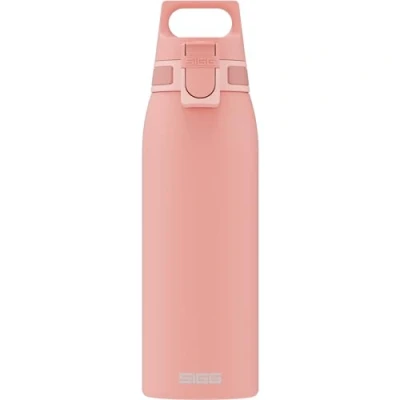 Image of SIGG Stainless Steel Water Bottle Shield ONE Pink Suitable For Carbonated Beverages Leakproof Lightweight BPA Free 1 L