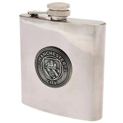 Image of Manchester City Man Fc 6oz Stainless Steel Hip Flask Antique Style