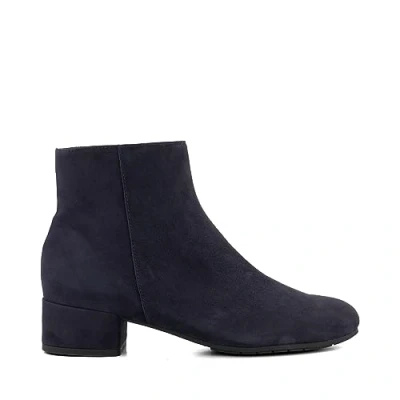 Image of Dune Ladies PIPPIE Low Heel Ankle Boots Size UK 5 Block Suede Navy