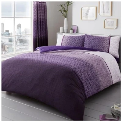 Image of GC GAVENO CAVAILIA Double Duvet Cover Set (200cm x 200cm) Polycotton Bedding Purple
