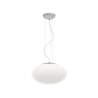 Image of Zeppo 1 Light Globe Ceiling Pendant White, E27