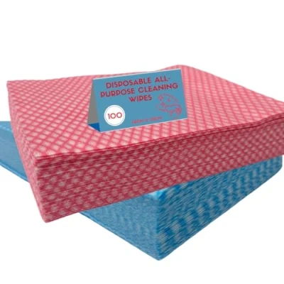 Image of 100k Large 42 x 35 All Purpose Cloths, J Cloths Style Disposable For Cleaning Bathroom Kitchen Surfaces &amp; Window Wiping General Lint Free Blue red