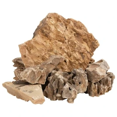 Image of vidaXL Natural Aquarium Dragon Stones 10kg Decorative Brown Rock Ideal for Landscaping, Micro Landscaping and Bonsai Displays