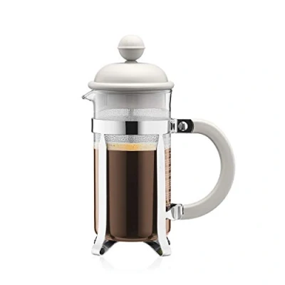 Image of BODUM Caffettiera 3 Cup French Press Coffee Maker, White, 0.35 l, 12 oz