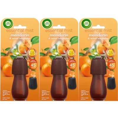 Image of Air Wick Essential Mist Refills, Mandarin &amp; Sweet Orange, Pack 3 x 20ml, Natural Oils, Last up to 180 days, freshener