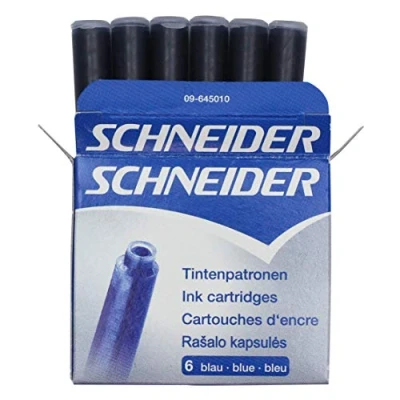 Image of Schneider Schreibgeräte Standard Ink Cartridges Suitable for Cutter and Many Others, Royal Blue, 6