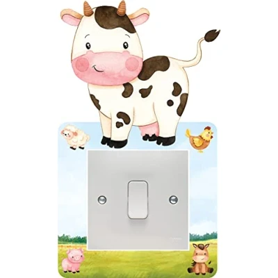 Image of Farm Animals Light Switch Surround Art Vinyl Wall Stickers Children&#039;s Bedroom