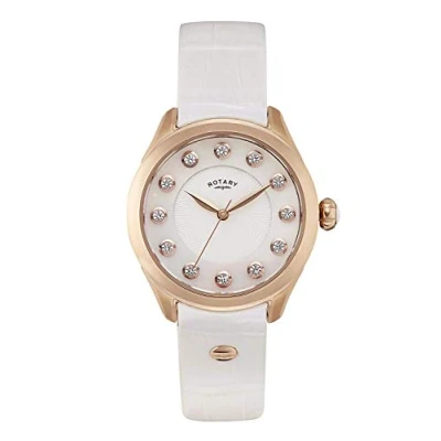 Image of Rotary Ladies Rose Gold Stone Set Dress Watch LS012/W/41