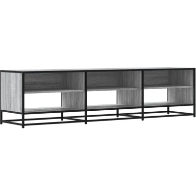 Image of vidaXL TV Cabinet Stand Grey Sonoma 180x40x46 cm Engineered Wood/Metal Modern Media Unit for Living Room/Bedroom