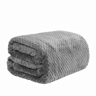 Image of Dreamscene Luxury Waffle Honeycomb Soft Warm Throw Over Sofa Bed Blanket 200 x 240cm Charcoal