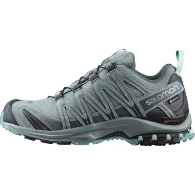 Image of Salomon Women&#039;s XA PRO 3D GTX W Trail Running Shoes Waterproof, Lead/Stormy Weather/Meadowbrook, 4 UK