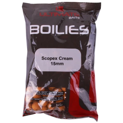 Image of Ultimate Baits Boilies 15mm 1kg Scopex Cream