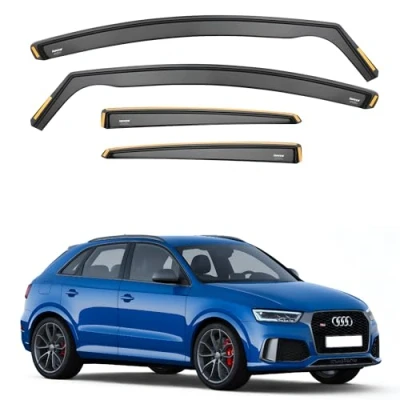 Image of Ispeed Wind Deflectors for Audi Q3 MK1 2011 2018 5 Door SUV 4pc Set Keep Your Car Ventilated In Rain Reduce Turbulence Tinted Channel
