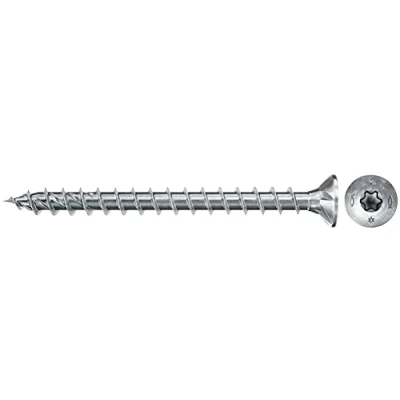 Image of fischer PowerFast II CTF 4.0 x 16 Chipboard Screw (200 Pieces) Fully Threaded, Countersunk with Inner Star, for Woodworking, Reduces Screwing Resistance &amp; Time
