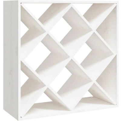 Image of vidaXL Wine Cabinet White 62x25x62 cm Solid Wood Pine