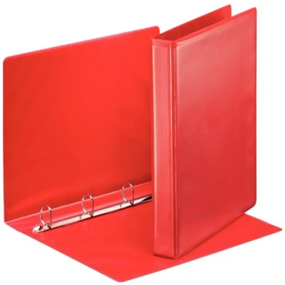 Image of Esselte 4 Ring Binder, PP, Holds up to 190 Sheets, 30 mm Spine, 49731 A4, Red