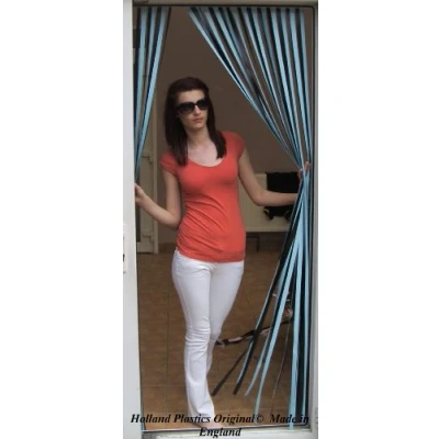 Image of Heavy Duty Bug Blind,Fly Blind,Strip Blind, Door Blind BLUE LIQUORICE 90CM WIDE