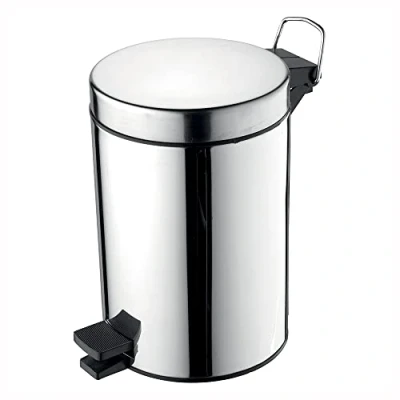 Image of Ideal Standard IOM 3 Litre Pedal Bathroom Bin, Stainless Steel, A9104MY