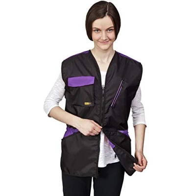 Image of DINGO Dog Training Vest for Sports, Agility, Fetch, Obedience, Waterproof Many Pockets Carry Toys&amp;Snacks 2 Way Zipper Drawstring Waist Violet Vibes M Size 16407