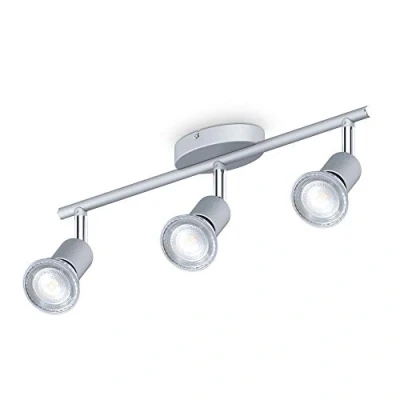 Image of B.K.Licht LED Ceiling Spotlight Bar with 3X 5W GU10 Bulbs Included, Neutral Day White Light 4000K, rotatable &amp; Swivel Design, Titan Finish