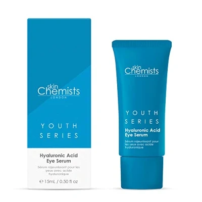 Image of Skin Chemists Hyaluronic Acid Eye Serum with Aloe Vera, Natural Vitamin E 15ml Protects against fine lines and wrinkles
